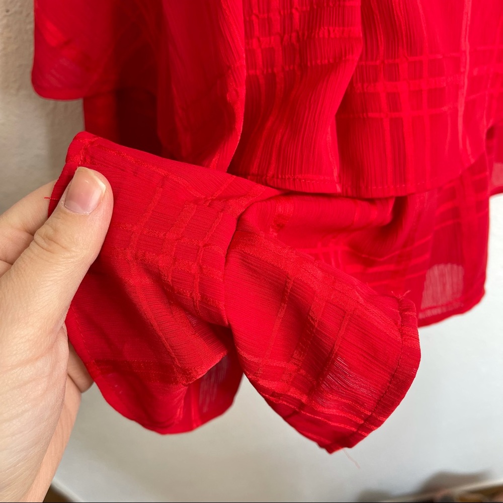 Princess Polly Red Ruffled Romper - Picture 5 of 9